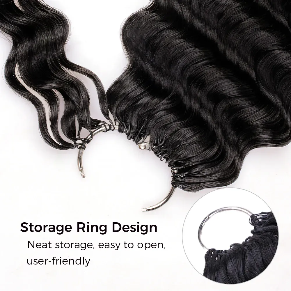 Onime Feather Crochet Hair Extension Deep Wave Virgin Human Hair