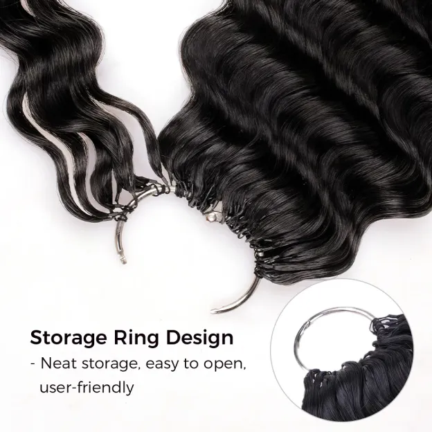 Onime Feather Crochet Hair Extension Deep Wave Virgin Human Hair