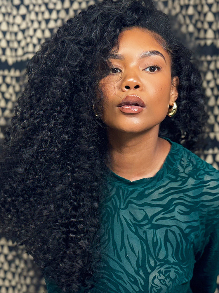 onimehair™ 3 In 1 Half Wig Water Wave Glueless Install Half Wig With Adjustable String Beginner Friendly 250%Density
