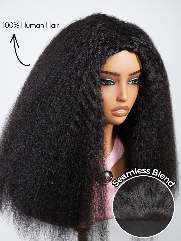 Onimehair™ 3 In 1 Half Wig onimehair Straight Glueless Install Half Wig With Draw-string Beginner Friendly