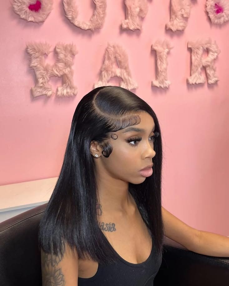 Onimehair™  Pre-Bleached Knots 13x4/13x6 HD Lace Straight Human Hair Wear Go Glueless Wig With Elastic Draw-string