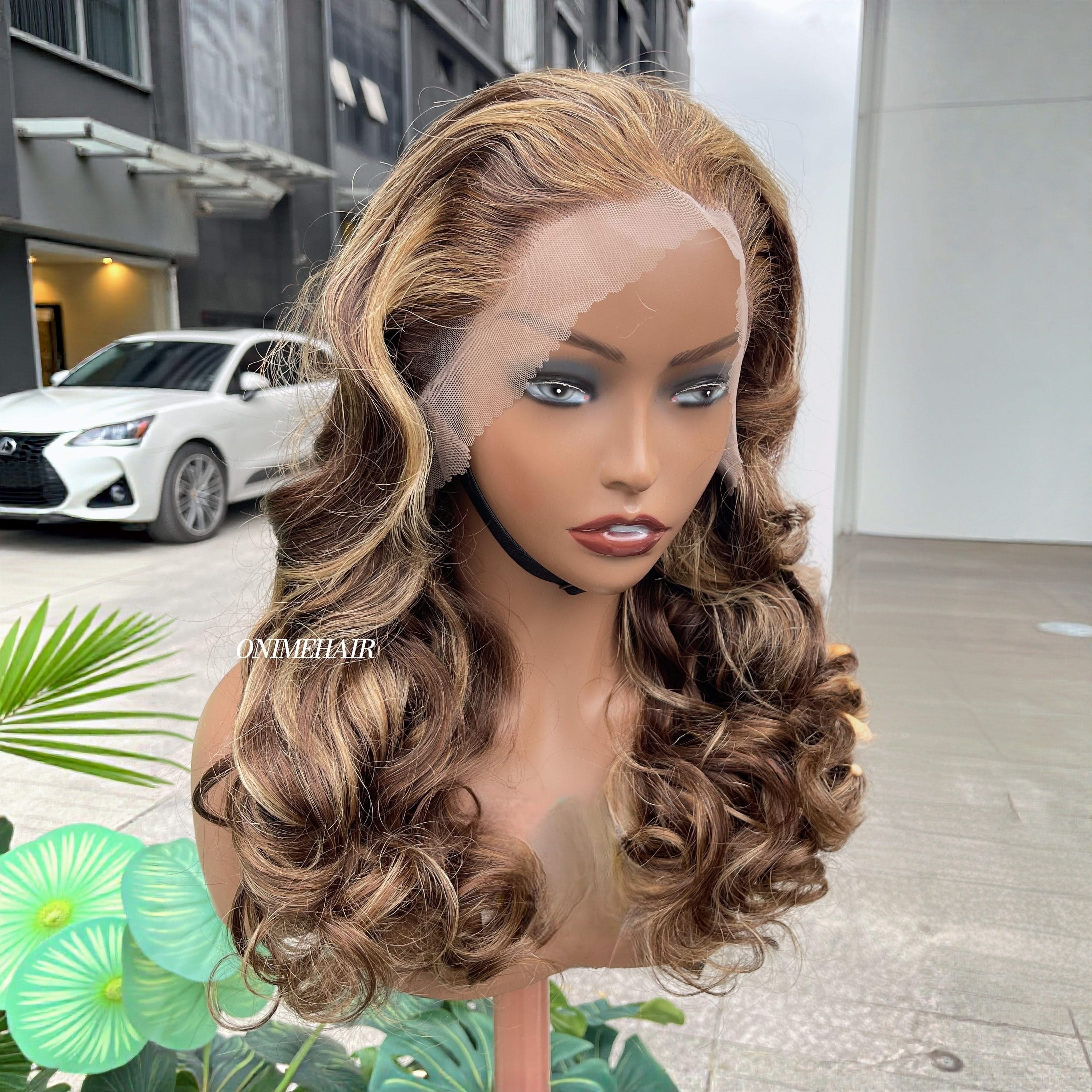 #4/27 Rose Wavy Frontal Transparent 13X4  Lace - Onime Hair