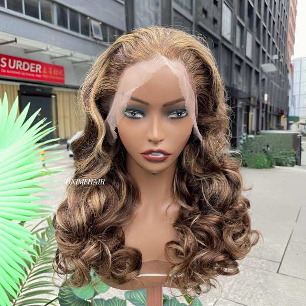 #4/27 Rose Wavy Frontal Transparent 13X4  Lace - Onime Hair