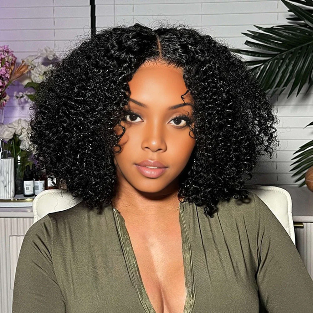 Onime Upgraded Invisi Edge Seamless Clip in Hair Extensions Kinky Curly Human Hair