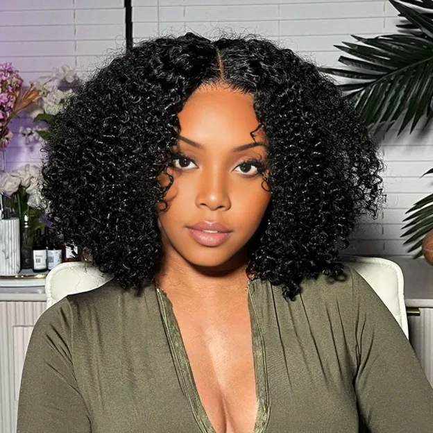 Onime Upgraded Invisi Edge Seamless Clip in Hair Extensions Kinky Curly Human Hair