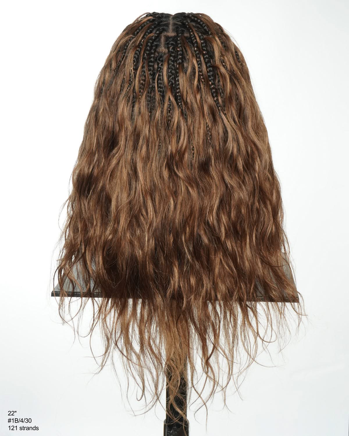 Michelle -  Salon-Style Braided Wig Bora Bora Human Hair Body Wave Pre Bleached Swiss HD Full Lace Boho Box Braids - Onime Hair