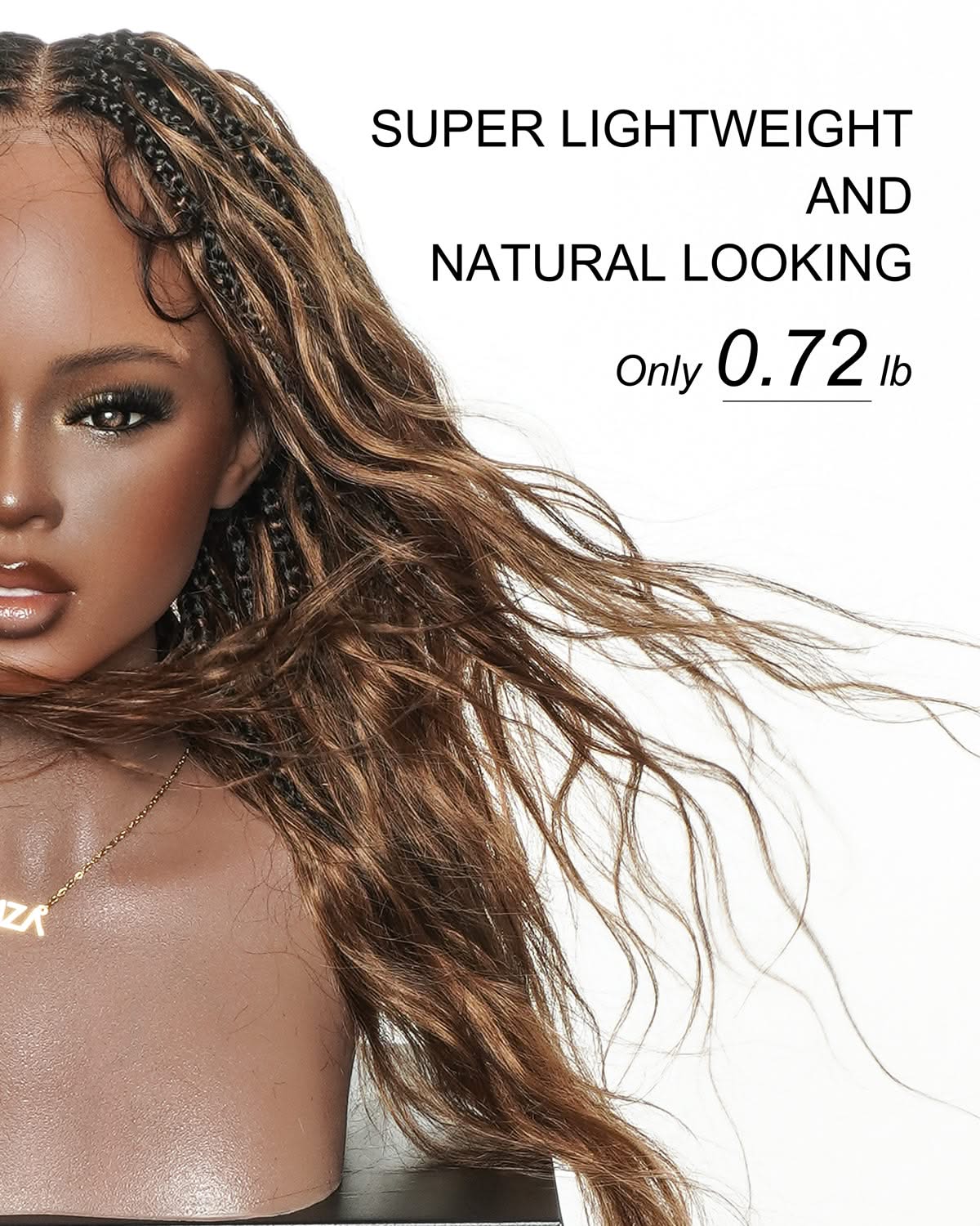 Michelle -  Salon-Style Braided Wig Bora Bora Human Hair Body Wave Pre Bleached Swiss HD Full Lace Boho Box Braids - Onime Hair