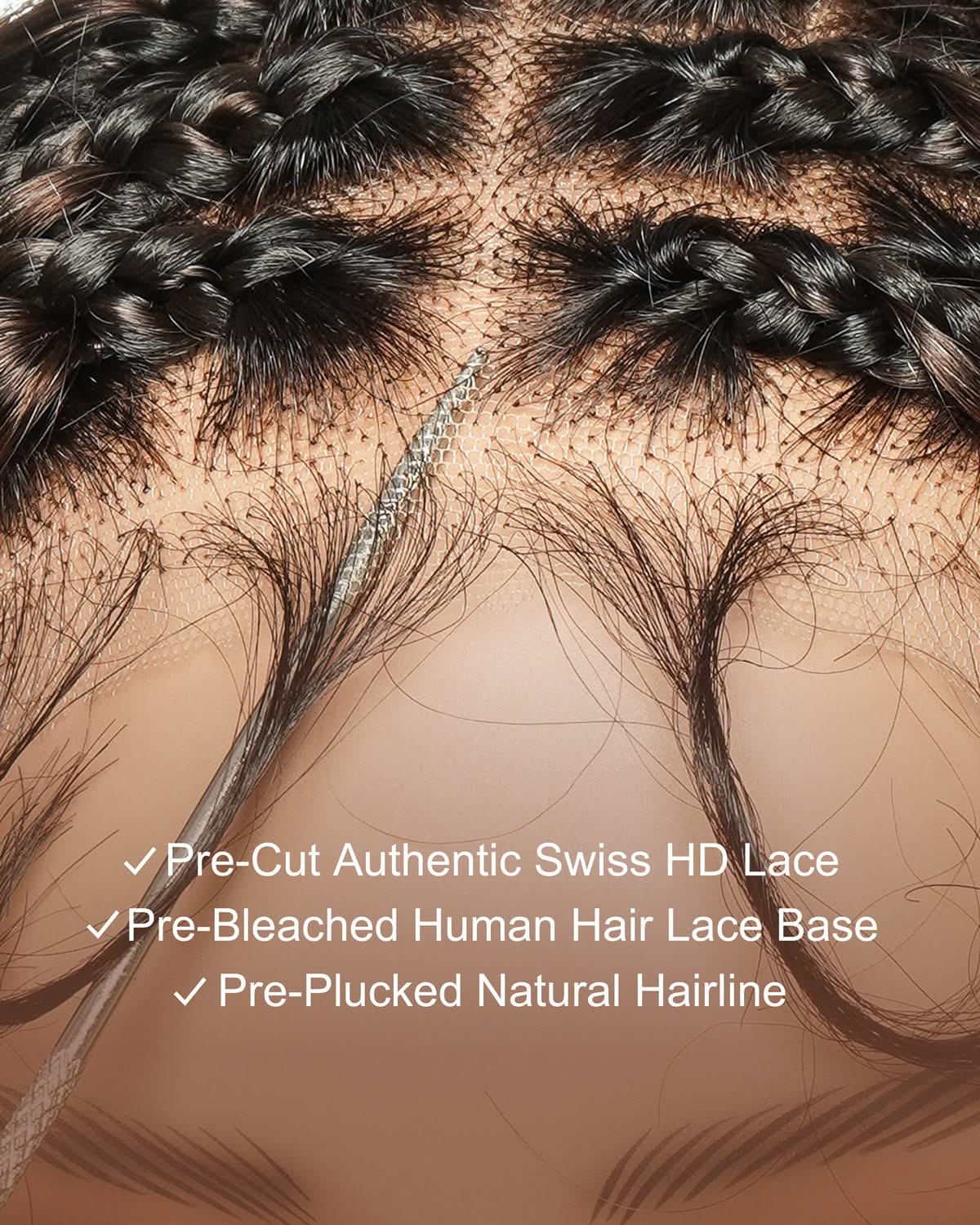 Michelle -  Salon-Style Braided Wig Bora Bora Human Hair Body Wave Pre Bleached Swiss HD Full Lace Boho Box Braids - Onime Hair