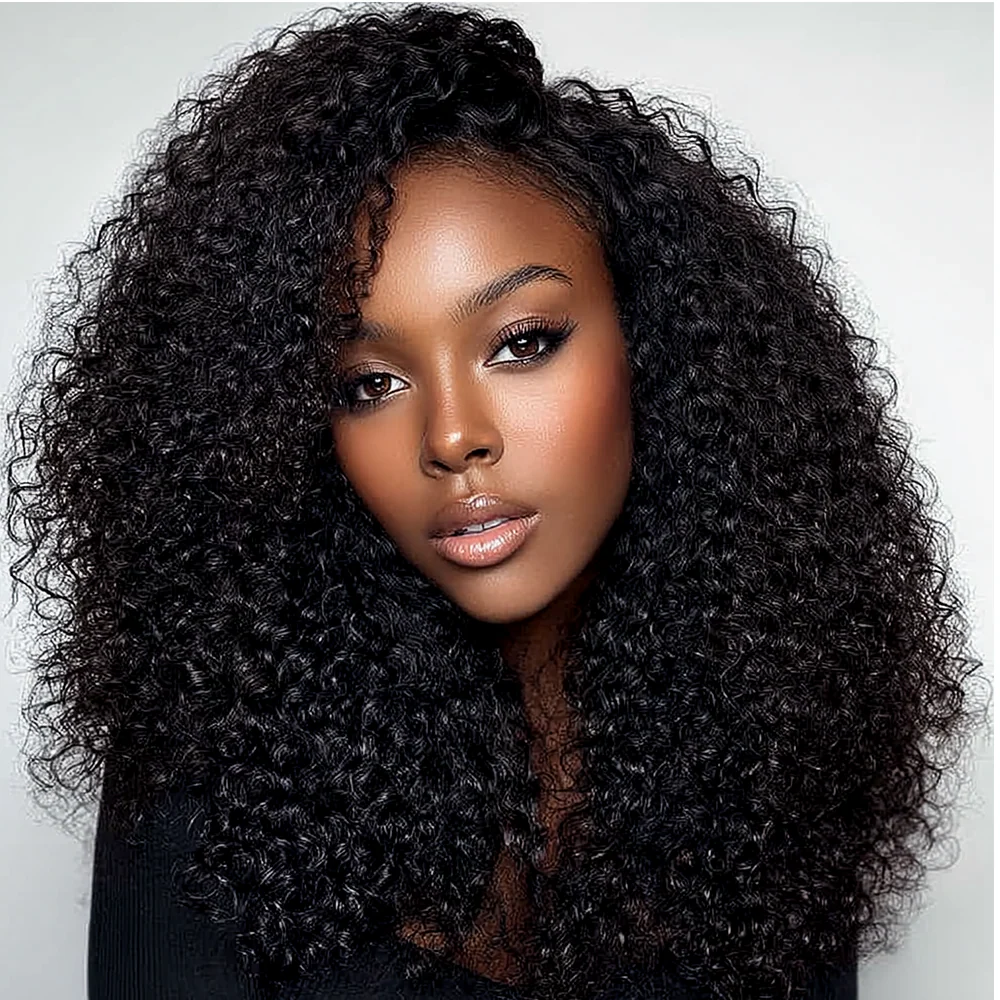 Onime Super Natural Seamless Clip in Hair Extensions Kinky Curly Real Human Hair 