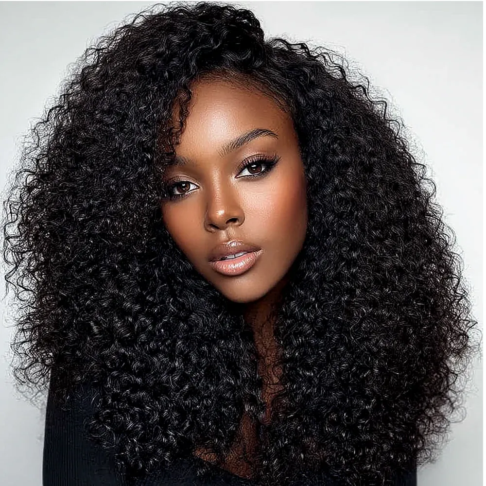 Onime Super Natural Seamless Clip in Hair Extensions Kinky Curly Real Human Hair 