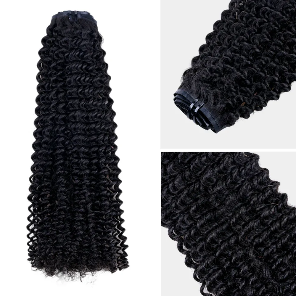 Onime Super Natural Seamless Clip in Hair Extensions Kinky Curly Real Human Hair 