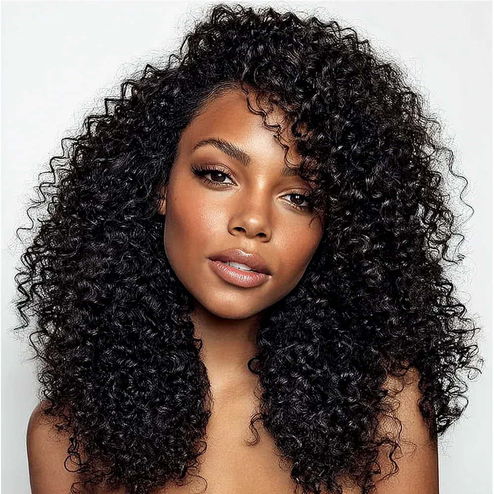 Onime Super Natural Seamless Clip in Hair Extensions Kinky Curly Real Human Hair 
