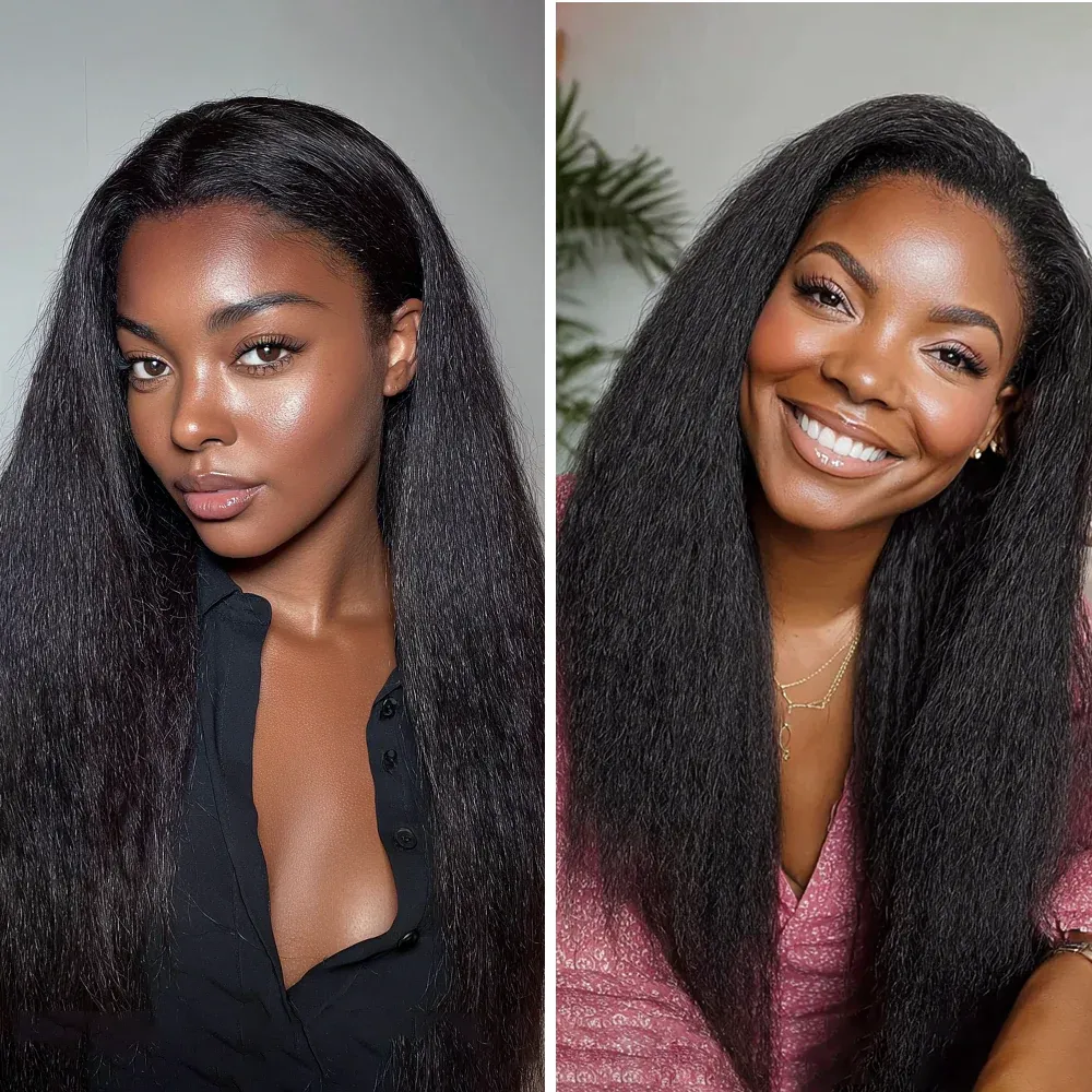 Onime Super Natural Invisi Edge Seamless Clip in Hair Extensions Kinky Straight Real Human Hair