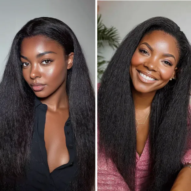 Onime Super Natural Invisi Edge Seamless Clip in Hair Extensions Kinky Straight Real Human Hair