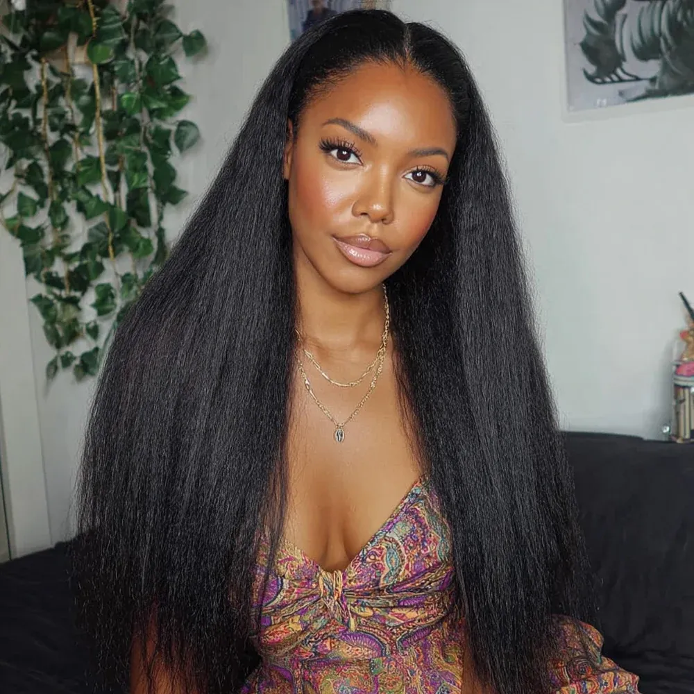 Onime Super Natural Invisi Edge Seamless Clip in Hair Extensions Kinky Straight Real Human Hair