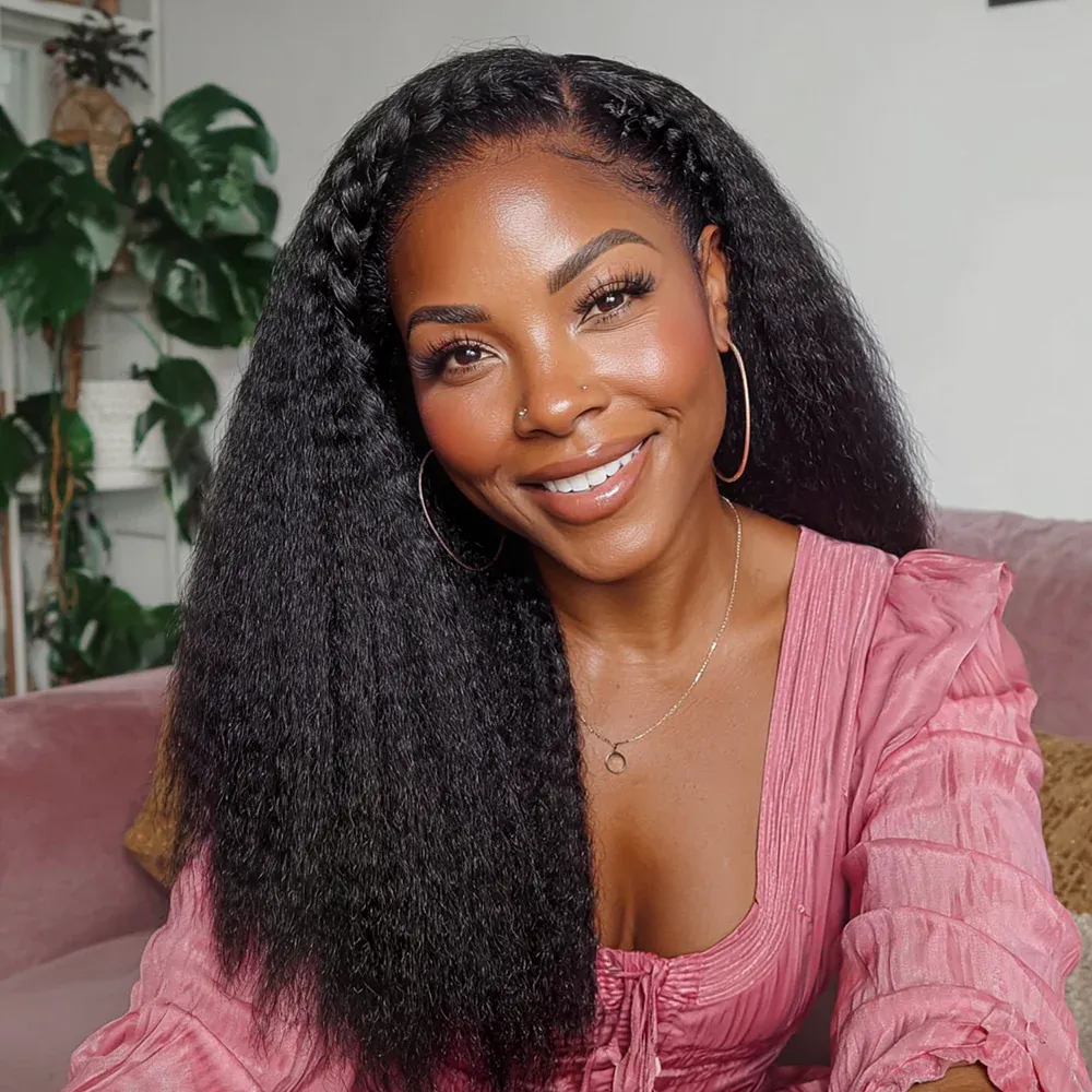 Onime Super Natural Seamless Clip in Hair Extensions Kinky Straight Real Human Hair