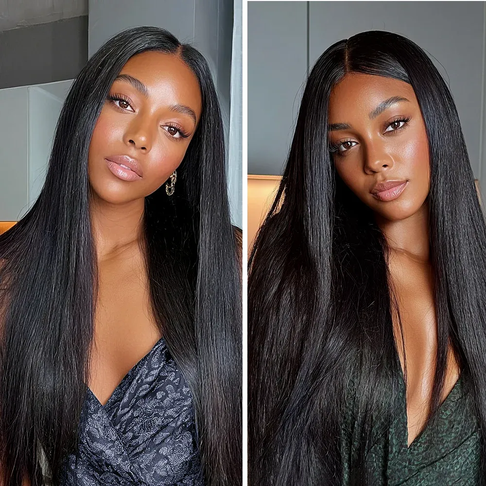 Onime Super Natural Seamless Clip in Hair Extensions Silky Straight Real Human Hair