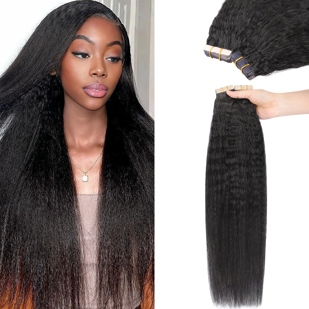 Onime Seamless Tape in Hair Extensions Kinky Straight Virgin Human Hair