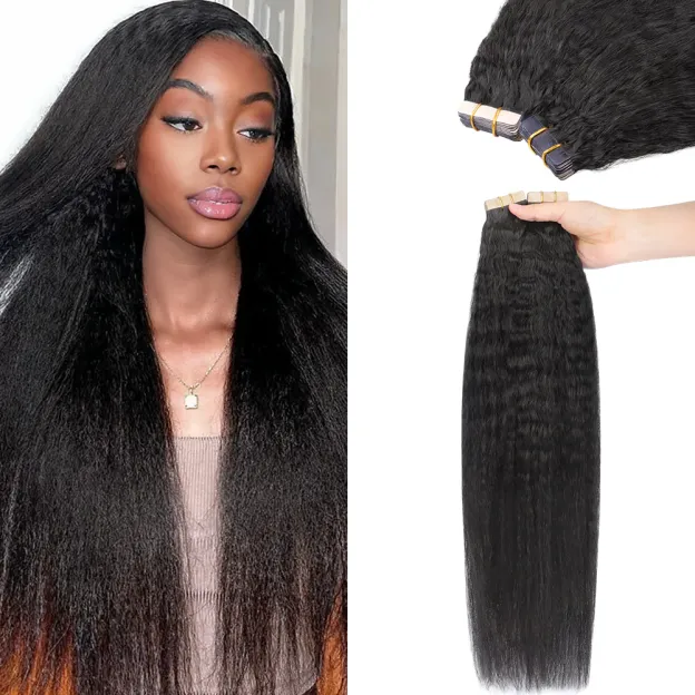 Onime Seamless Tape in Hair Extensions Kinky Straight Virgin Human Hair