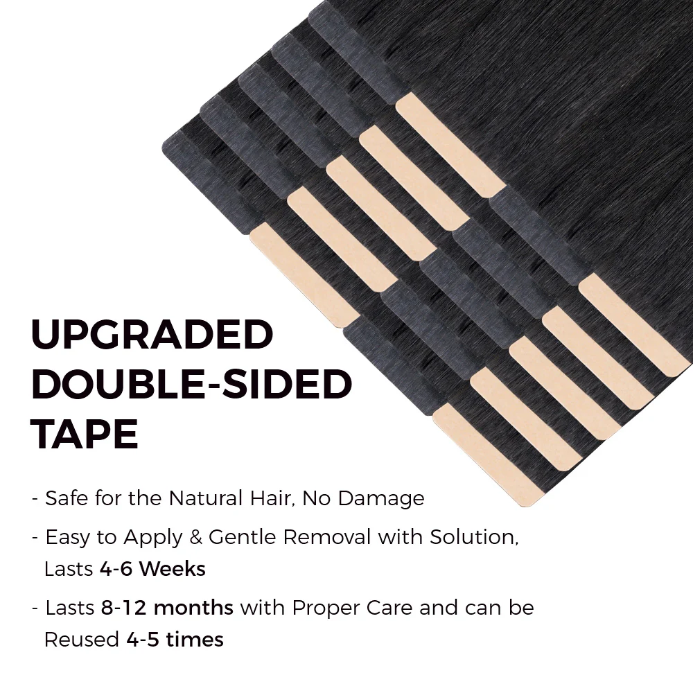 Onime Seamless Tape in Hair Extensions Kinky Straight Virgin Human Hair