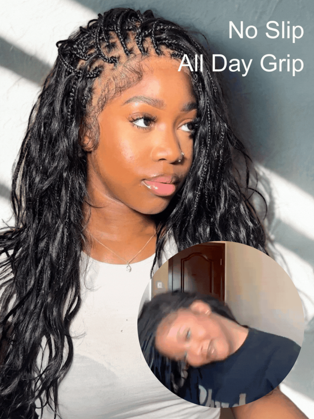 Michelle -  Salon-Style Braided Wig Bora Bora Human Hair Body Wave Pre Bleached Swiss HD Full Lace Boho Box Braids - Onime Hair