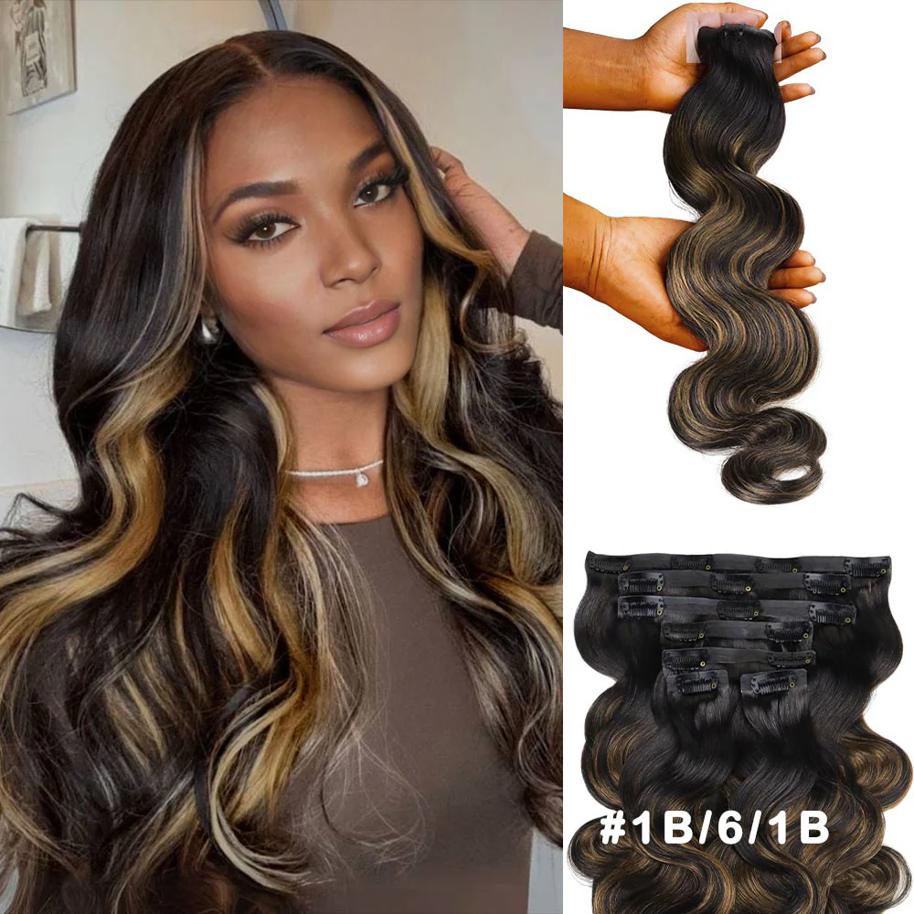 Onime Body Wave / Yaki Straight / Kinky Curly / Kinky Straight / Straight Ultra Seamless Clip in Hair Extensions