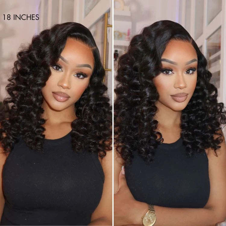 Onimehair™ All-Day Comfort™ Wig 180% Density Bouncy Wand Curly 7x6 Closure HD Glueless Wig Pre-Cut Lace