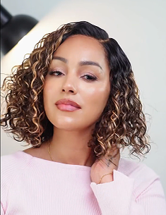 Ready to Go Blonde Highlight / Natural Black Water Wave Short Curly Bob Wig Glueless Minimalist HD Lace Wig Pre-Cut Lace - Onime Hair