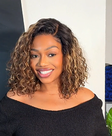 Ready to Go Blonde Highlight / Natural Black Water Wave Short Curly Bob Wig Glueless Minimalist HD Lace Wig Pre-Cut Lace - Onime Hair
