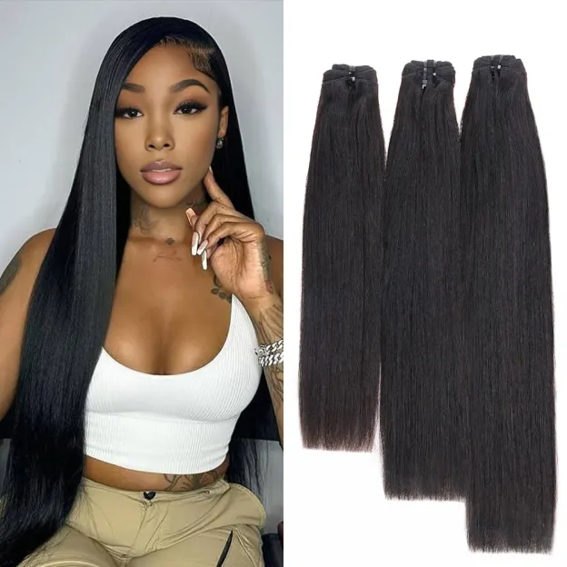 Onime Virgin Hair Bundles Yaki Straight 3pcs Hair Wefts Human Hair