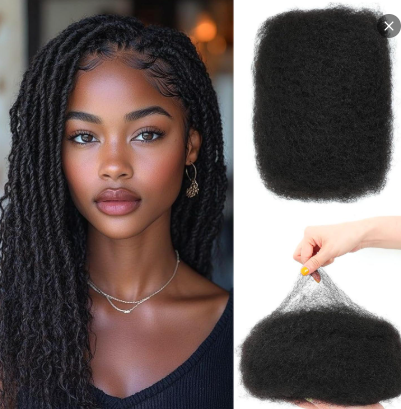 Onimehair™ upgraded afro kinky bulk human hair for braiding and mini twists, with natural black, textured curly hair strands.