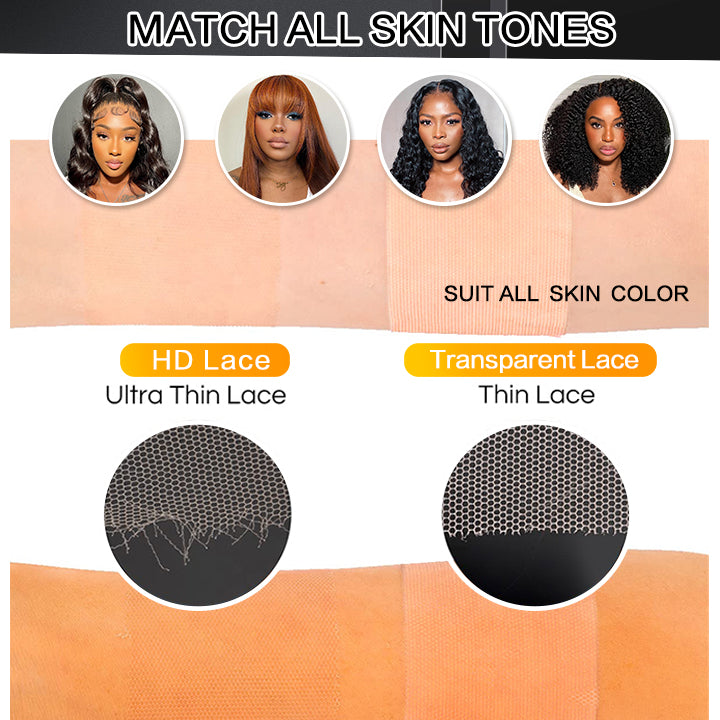 Onimehair™5x7 Jerry Curly Hair Undetectable Transparent HD Glueless V8  Lace Front  Wigs with Deep Hairline Free Part C Type Hairstyle