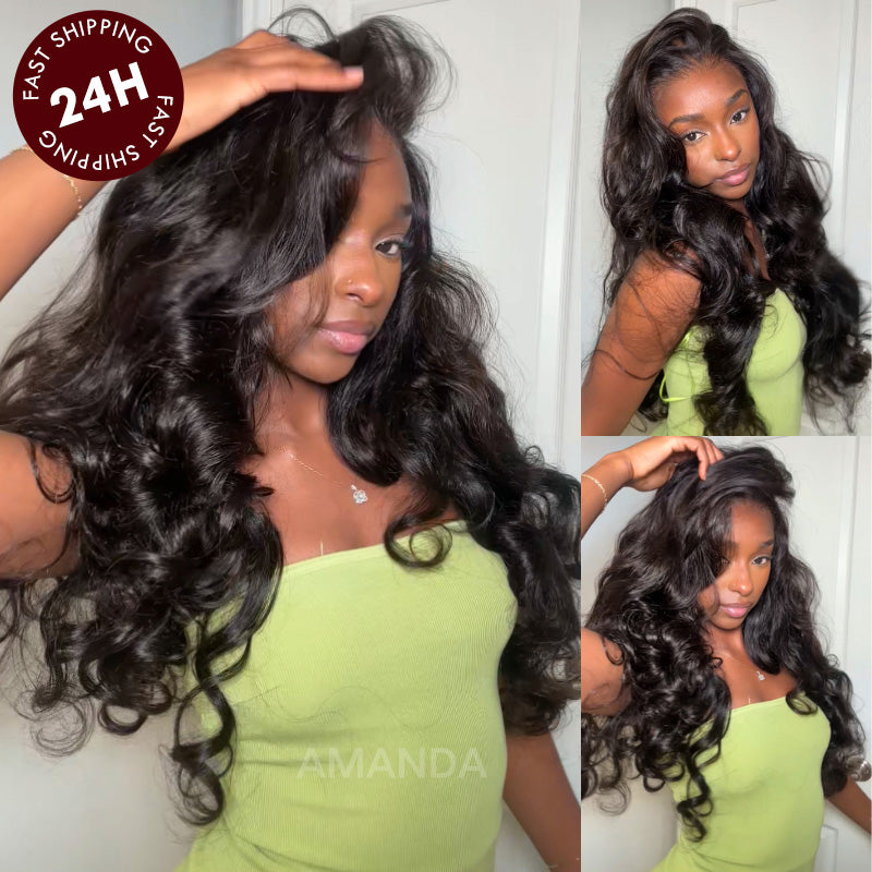Pre Everything Loose Wave Lace Front Wigs with Curtain Bangs Clear Transparent HD Lace Glueless Wig Flash Sale-Onime Hair