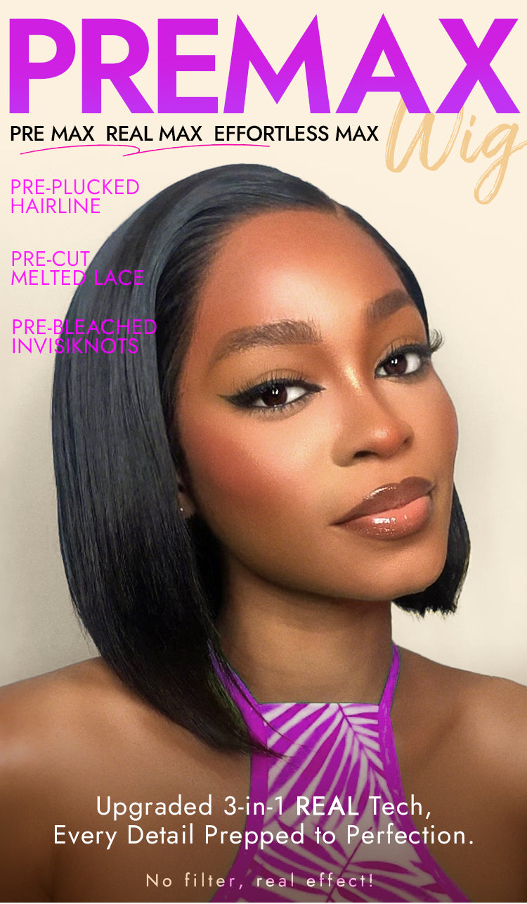 PreMax Wigs - Natural Black / Blonde Highlight C Part Glueless Lace Front Bob Wig-34