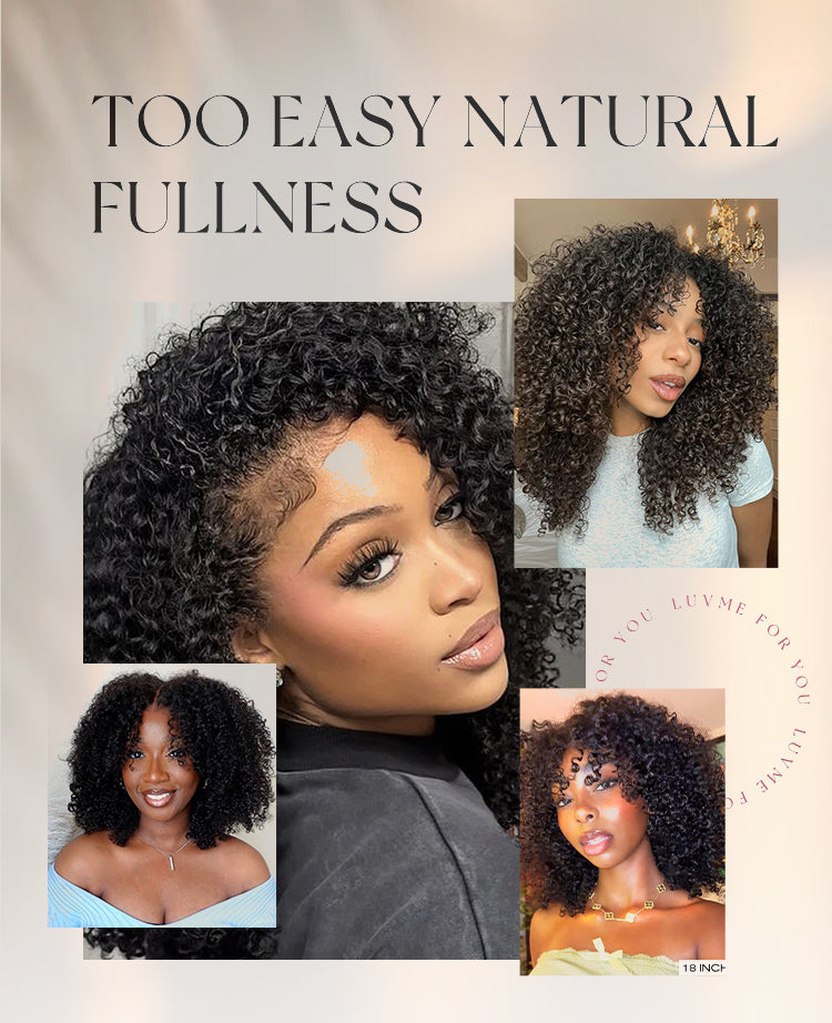 Luvme Too Easy Texture™ Wig Kinky Curly Glueless V Part Flexi-Fit Drawstring Wig-22