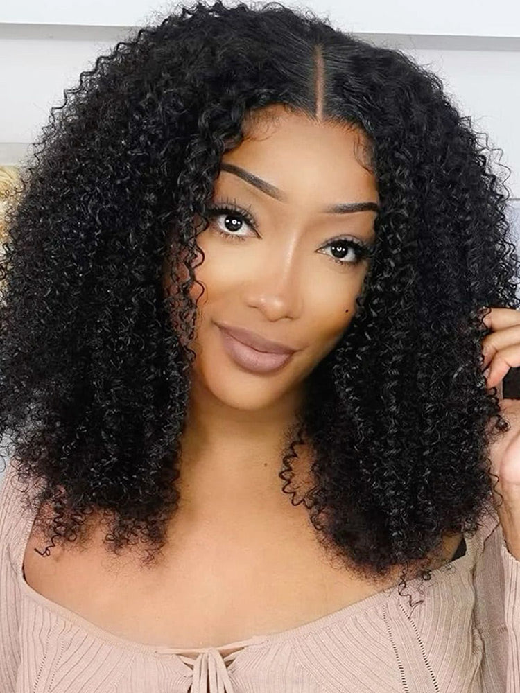 Onimehair™ Pre-bleached Wear Go Afro onimehair Curly 13x4 Pre-cut HD Lace Glueless Wig Pre-plucked