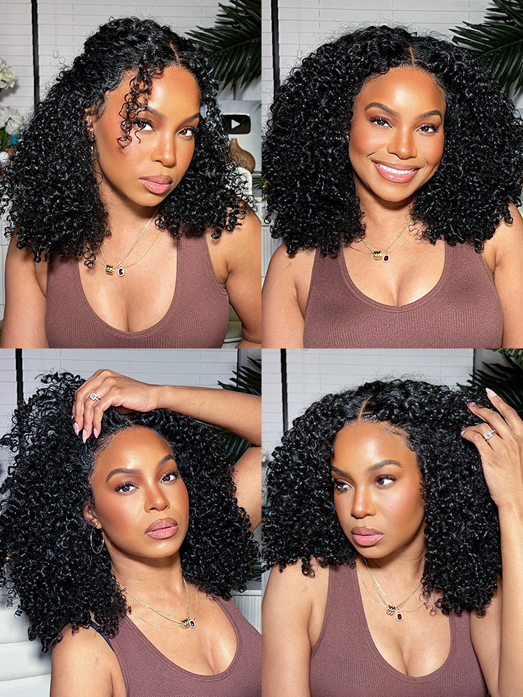 Onimehair™ Pre-style Finger Coily 250% Thick Curls Wear Go Glueless Wig 6x4 Pre-cut HD Lace Wig Pre-plucked