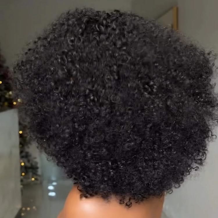 Afro kinky curly headband wig by Rafarada, featuring natural black bouncy curls and a glueless design.