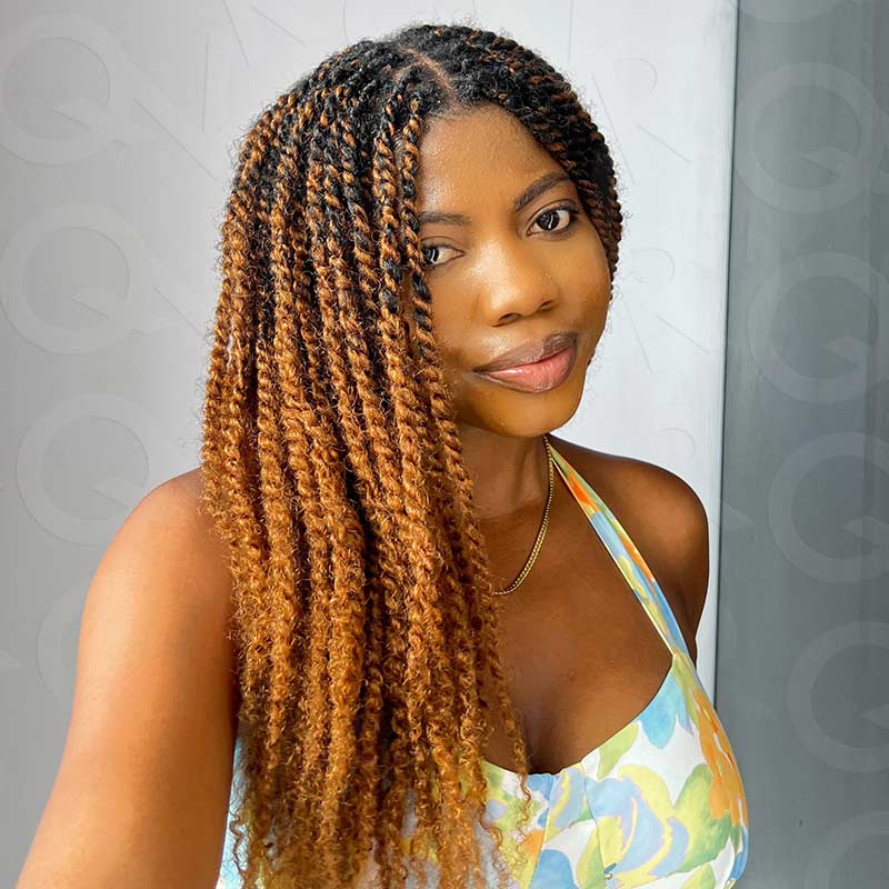 Onimehair™ Affordable Afro Kinky Bulk Human Hair Auburn Color For Braiding DreadLock