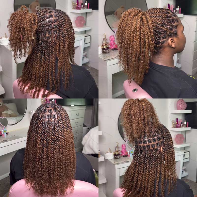 Onimehair™ Dark Brown Afro kinky Bulk Hair Extensions For Braiding Dreadlock Human Hair