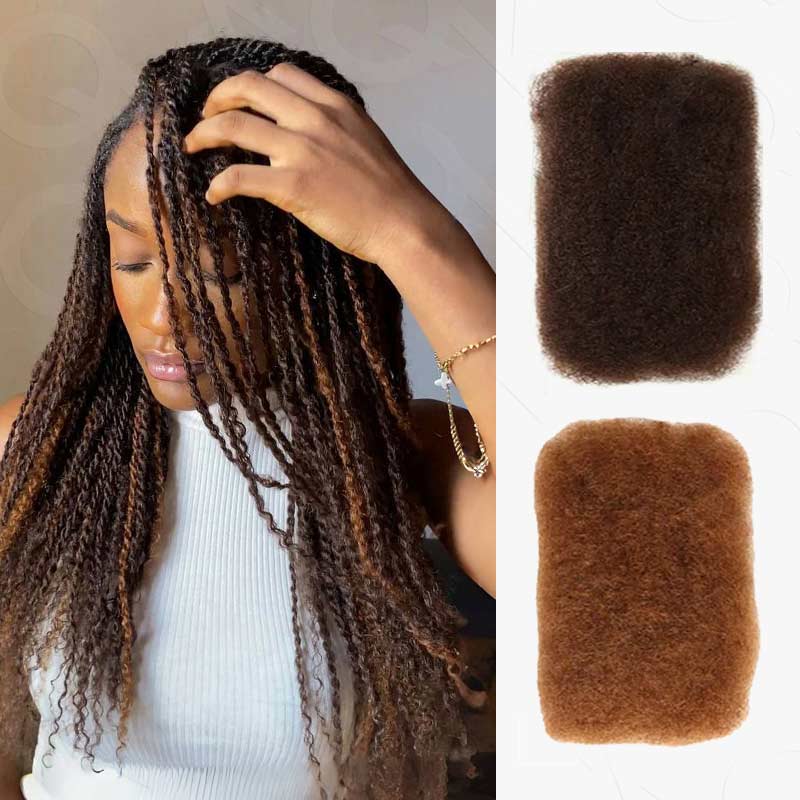 Onimehair™ #4+#30 Two Colors Afro Kinky Bulk Human Hair For Braiding DreadLock - Onime Hair