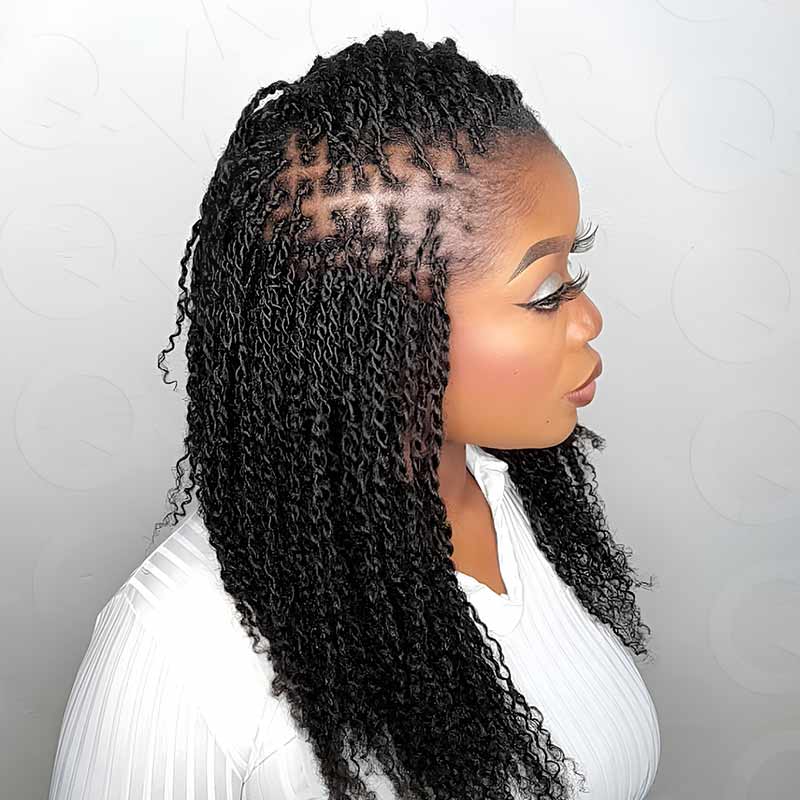 Onimehair™ Thick 4 Packs Afro Kinky Bulk Human Hair For Perfect Braids & Twists