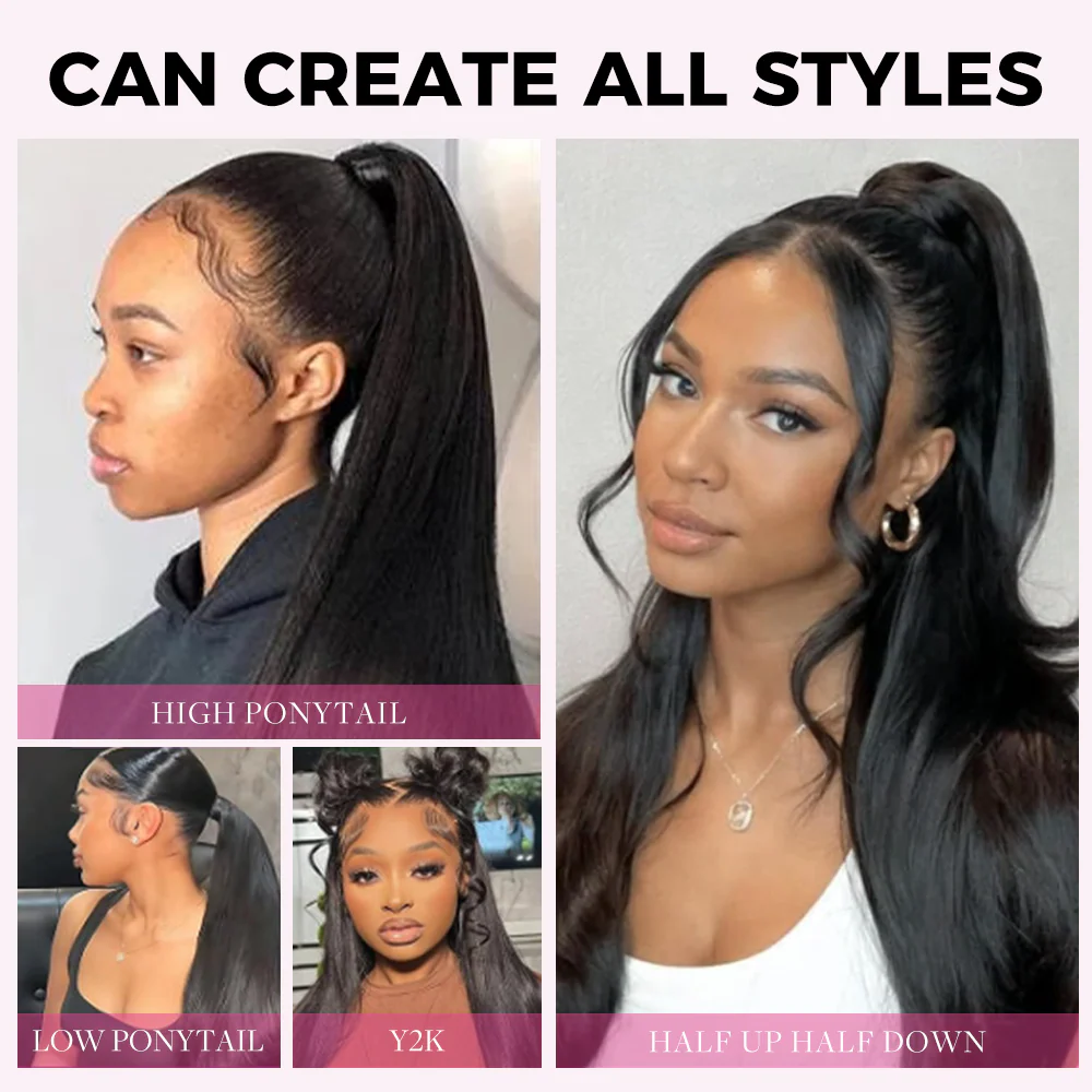 Onime Invisi Edge Seamless Clip in Hair Extensions Silky Straight #2 Dark Brown Real Human Hair