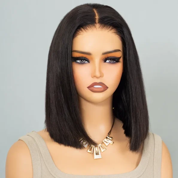 Glueless Short Bob Wig Straight 6×5 13×4 Invisible HD Lace Closure Wig 180% Density