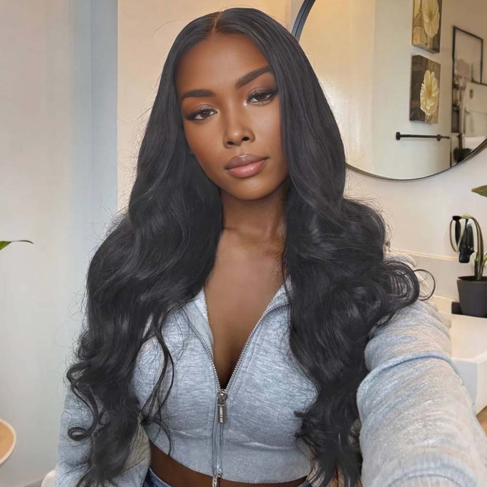 Onime Genius Seamless Clip in Hair Extensions Body Wave Real Human Hair