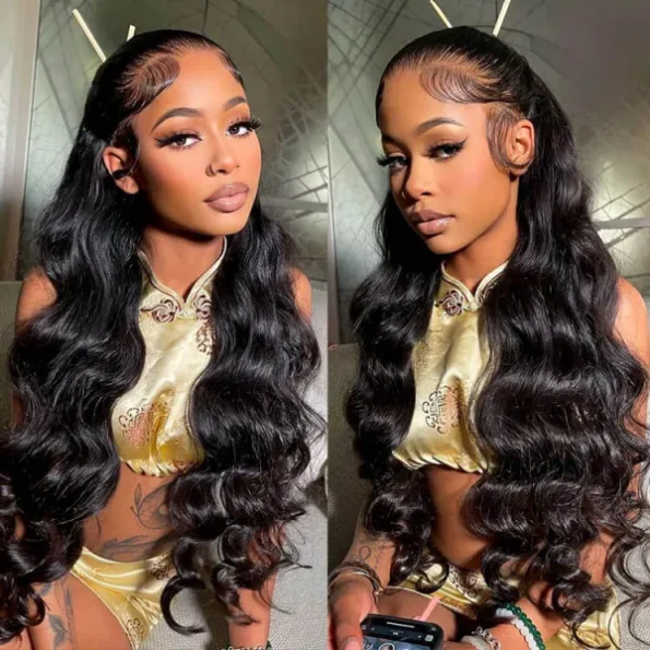 Body Wave 13×6 Full Frontal HD Lace Pull Go Glueless Human Hair Wig Pre Everything