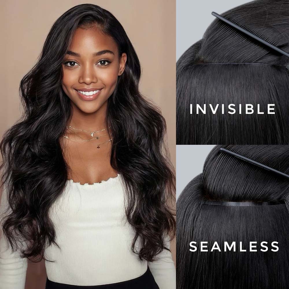 Onime Most Undetectable Seamless Clip in Hair Extensions Real Human Hair