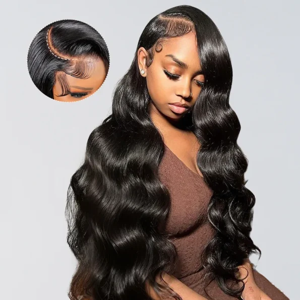 Body Wave 13×6 Full Frontal HD Lace Pull Go Glueless Human Hair Wig Pre Everything