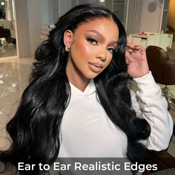 Pull Go Glueless Loose Body Wave 6×5 13×6 HD Lace Drawstring Human Hair Wig Pre Bleached Knots