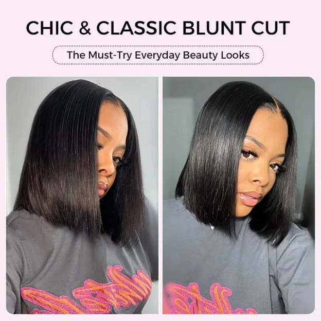 Pull Go Drawstring Bone Straight Bob 5×5 HD Lace Double Drawn Wig Middle/Side Part Vietnamese Hair - Onime Hair